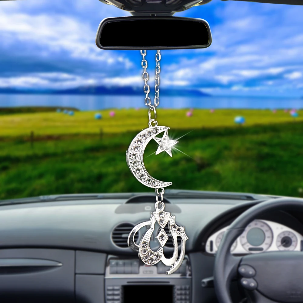 

Car Pendant Creative Moon star-islam Rearview Mirror Decoration Hanging Charm Ornaments Automobiles Interior Cars Accessories