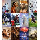 Набор для рисования по номерам YUMEART, Алмазная мозаика 5D с изображением лошадей, животных, вышивка стразами, рождественский подарок