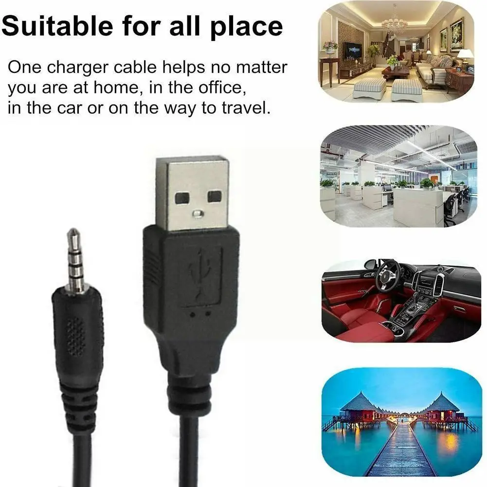 

1Pcs 0.2m 2.5mm New USB Charger Power Cable Cord Audio Headset Cable For Bluetooth-Compatible Conversion Data D9Q1