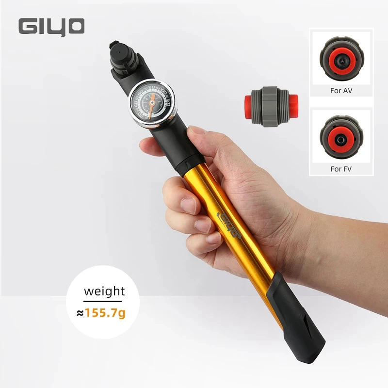 

Giyo 120psi Hidden Hose Design Bike Tyre Inflator Mini Portable Bicycle Pump MTB Road Bike Schrader Presta Valve Hand Air Pump