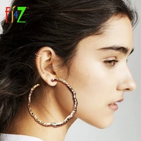 f j4z hot chic earrings for women hyperbole oversize hoop earring ladies party show big ear hoops gifts jewelry dropship