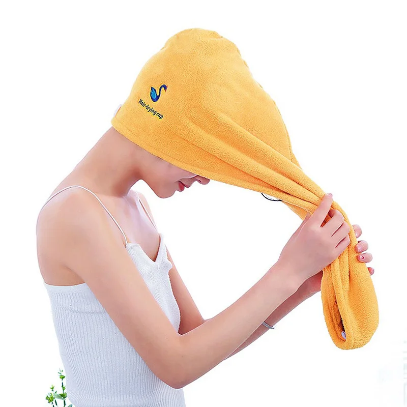 

1 Pc Microfiber Hair Wrap Towel Solid Color Fashion Hydrophil Head Towels Pink Grey Drying Hair Turban For Girls Woman Lady