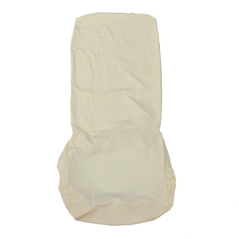 Высокоэластичный и универсальный чехол для обеденного стула кремового цвета 1