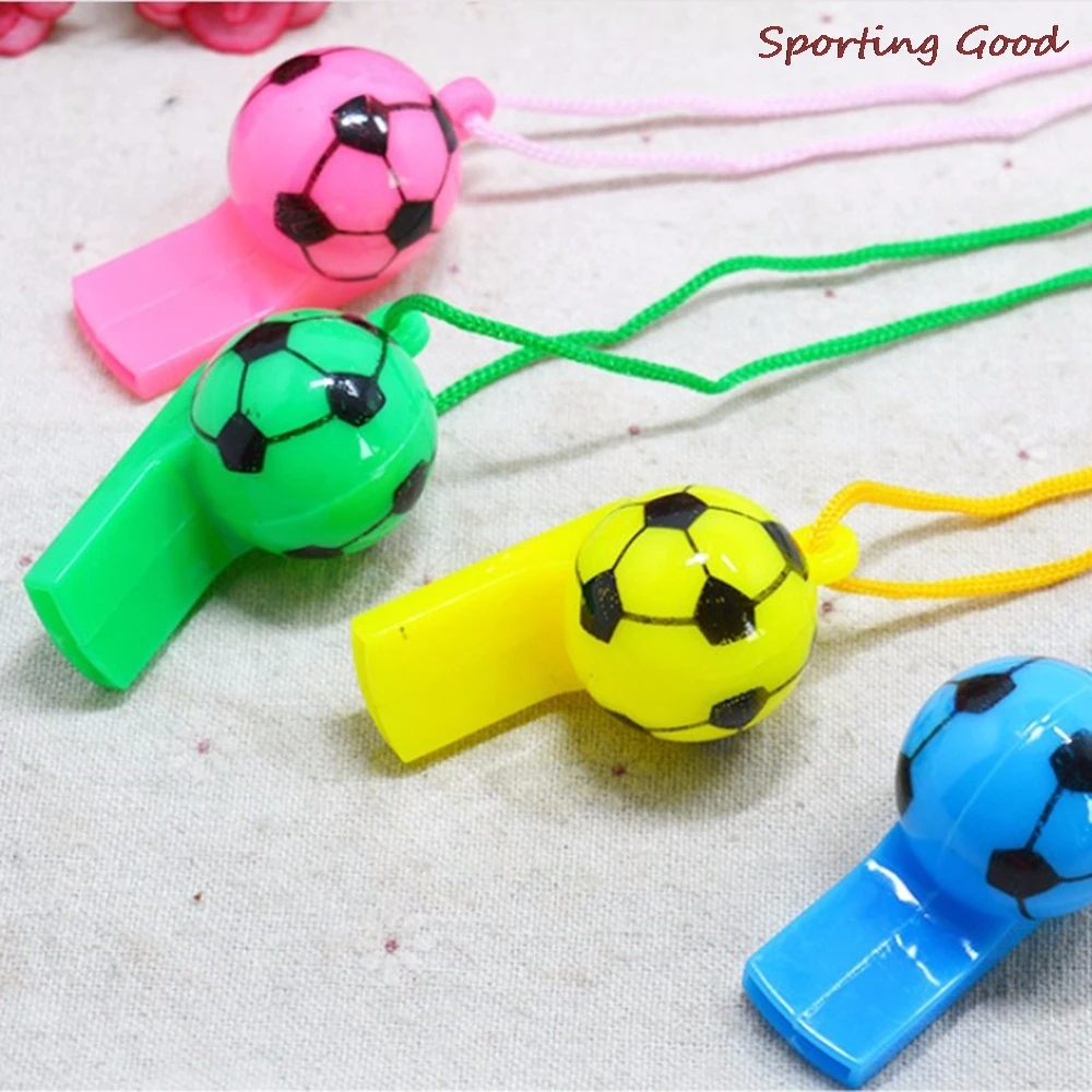 

2Pcs Random Color Colourful Football Soccer Rugby Cheerleading Whistles Pea Fans Whistle Referee Sport Party Training School