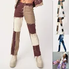 Женские прямые джинсовые брюки, с высокой талией, в стиле хип-хоп, с карманами, свободные, в ковбойском стиле, осень 2021