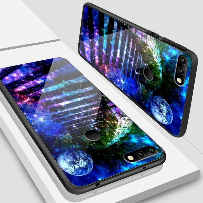 W351 Для Huawei Honor 6X 7A 7X 7C 8A 8X9 облегченное закаленное стекло крышка Y6 Y9 Y7 премьер-профессионал Magic2 Роскошные Защитные чехлы для телефонов - Цвет: W351