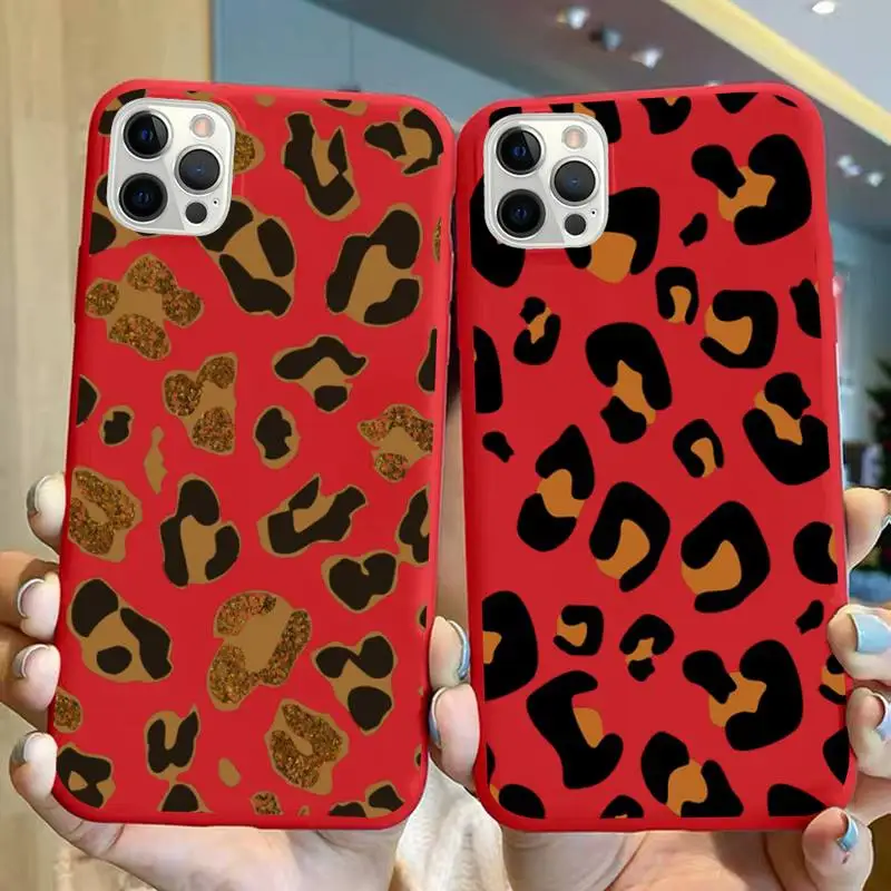 

leopard print Phone Case for iphone 13 11 Pro Max X XS Max XR Color Cover for iphone 13 7 8 6 6S Plus