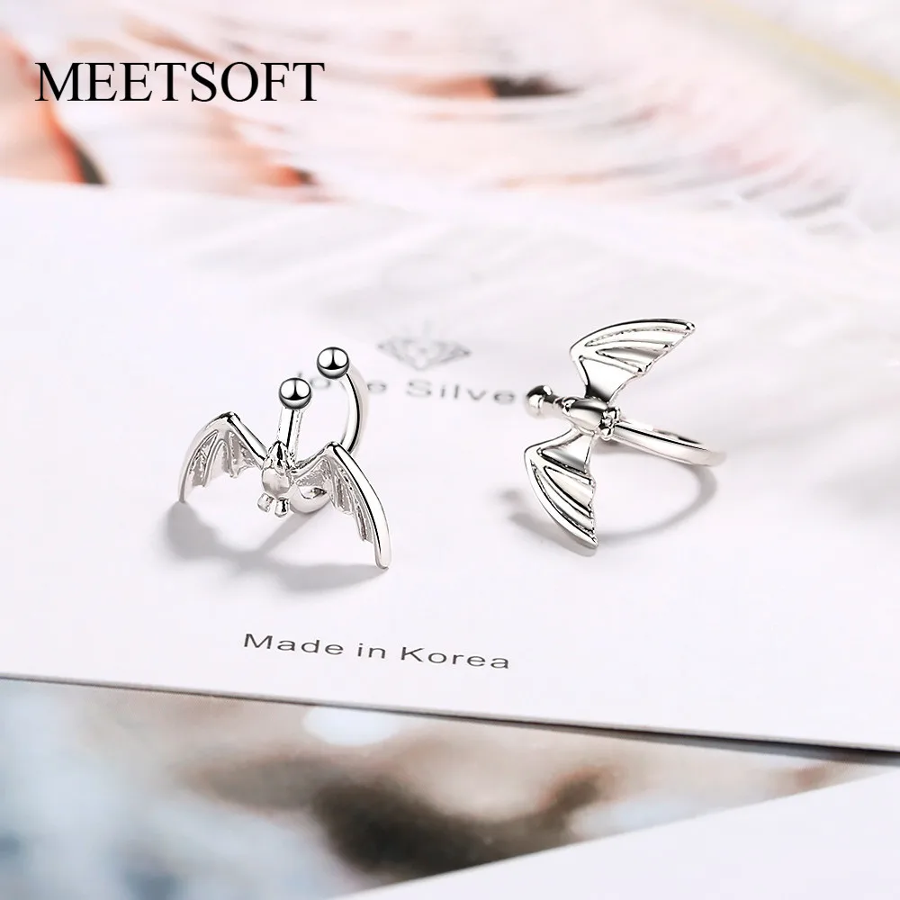 MEETSOFT серебряные предотвращающие аллергию Клипсы Серьги для женщин Модный дизайн