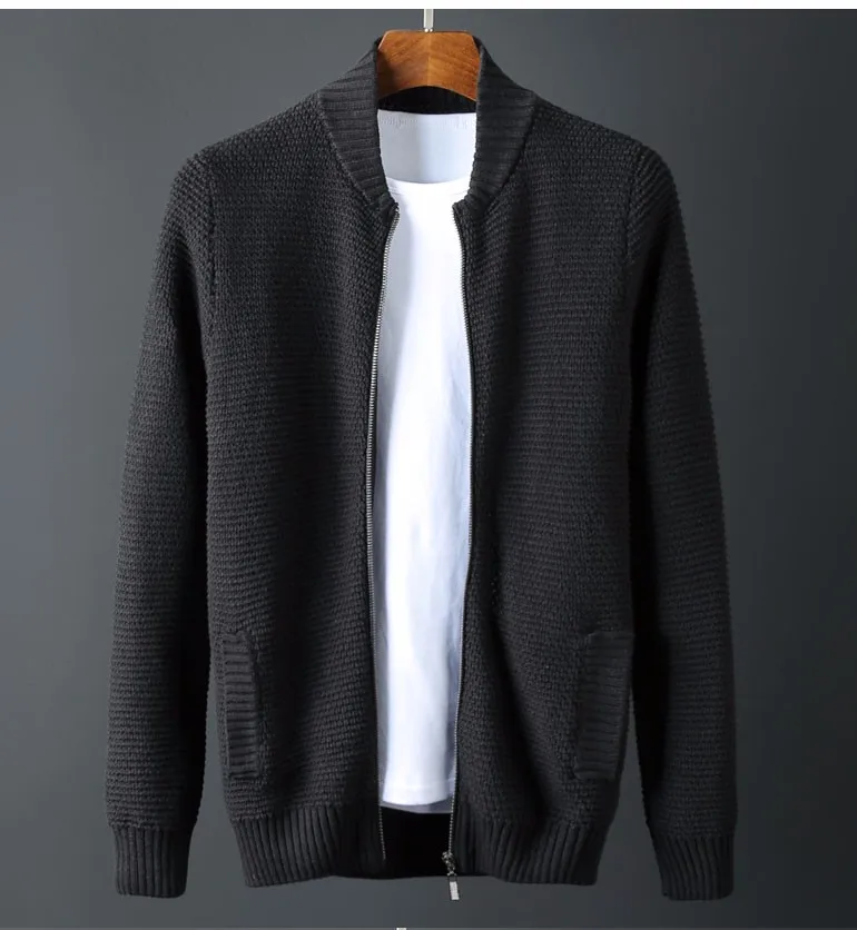 

TOP Plus size Autumn brand men's clothing cotton loose sweater cardigan stand collar Chinese style sweater M-6XL XXXL