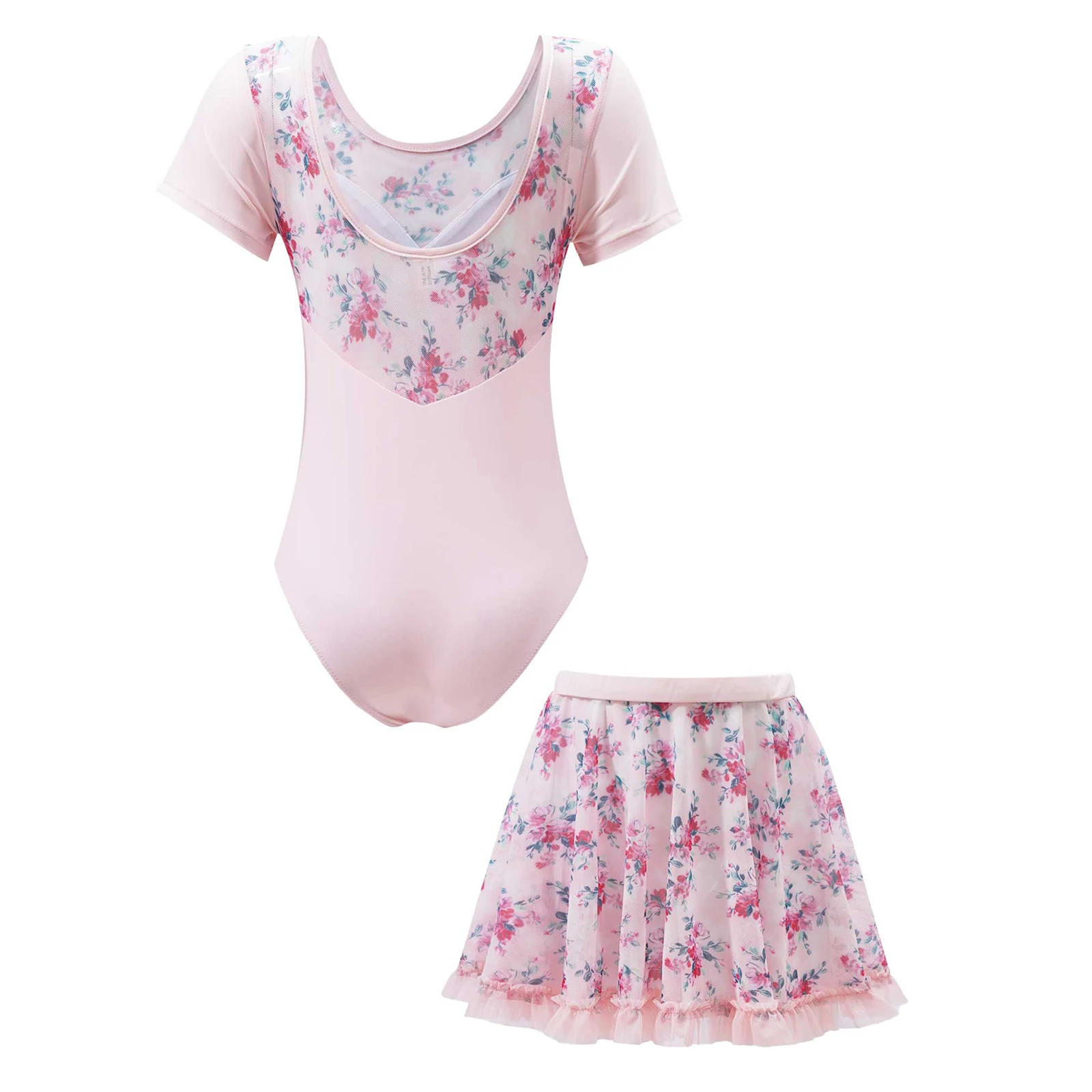 Детские костюмы для танцев балерины TiaoBug девочек выступлений трико с короткими