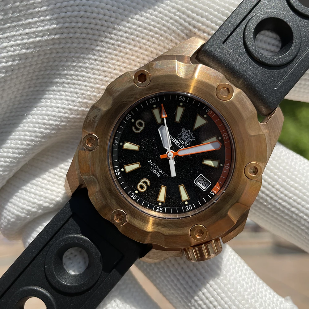 

SD1942S STEELDIVE Brand 45MM Solid Bronze Case and Bezel NH35 Automatic 1000m Waterproof Men Dive Watch With Date Function