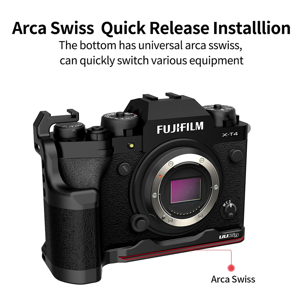 UURig R033 БЫСТРОРАЗЪЕМНАЯ l-образная пластина для Fujifilm X-T4 XT4 удлиненная холодная