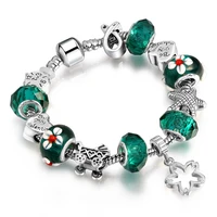 attractto silver flowerclockstarfish braceletsbangles charm for women bracelet jewelry making beads diy bracelets sbr190497