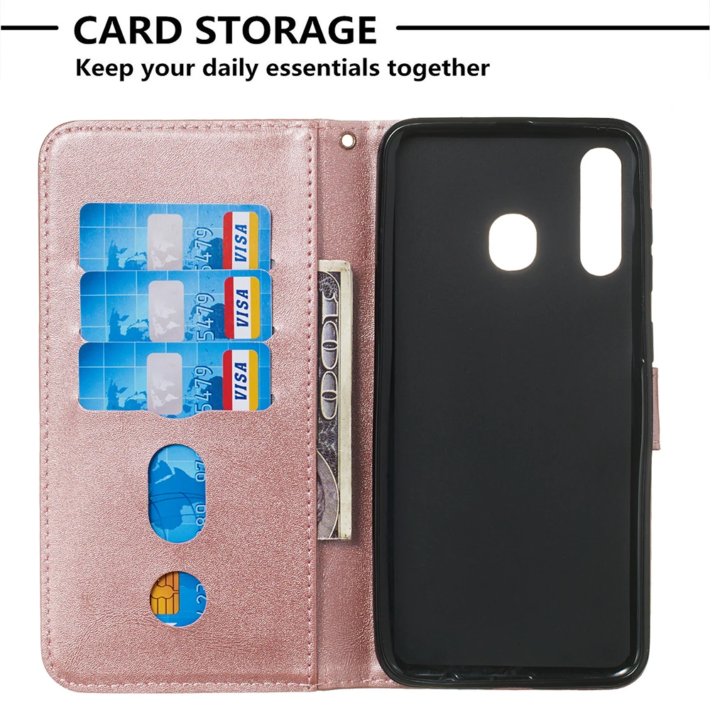 Функциональный чехол-книжка на молнии в стиле ретро с карманами для карт Samsung A20 30