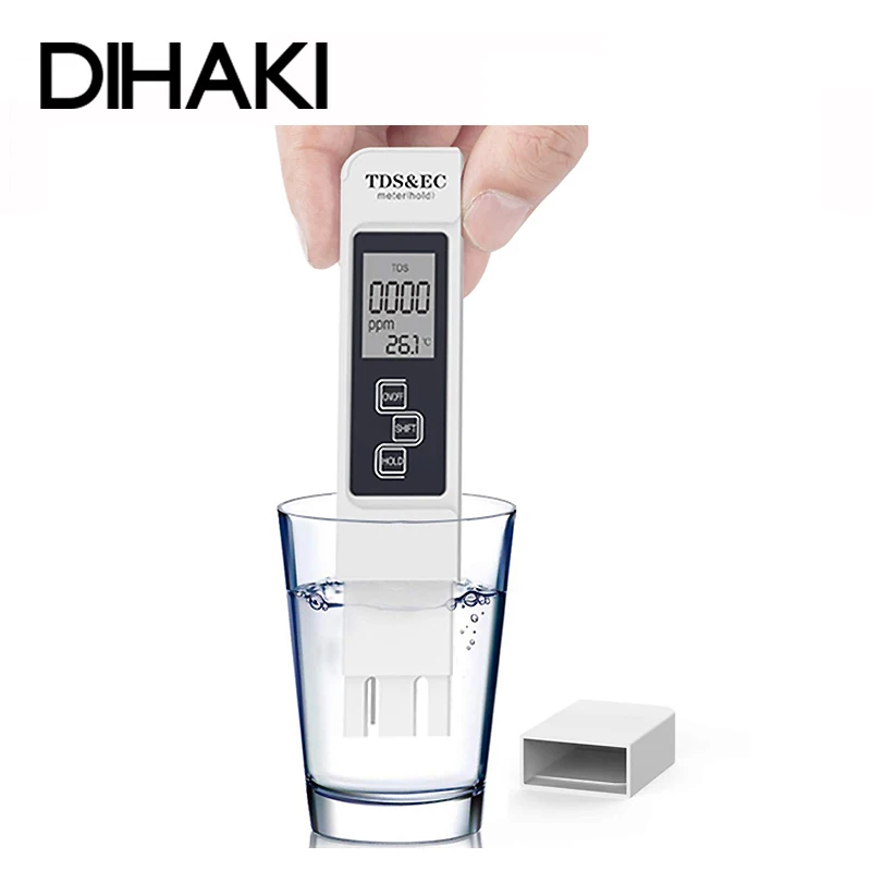 

3 in 1 TDS EC Temperature Meter Digital Water Tester 0-9990 ppm Water Test Pen Water Quality Detector For Purity Filter Hydropon