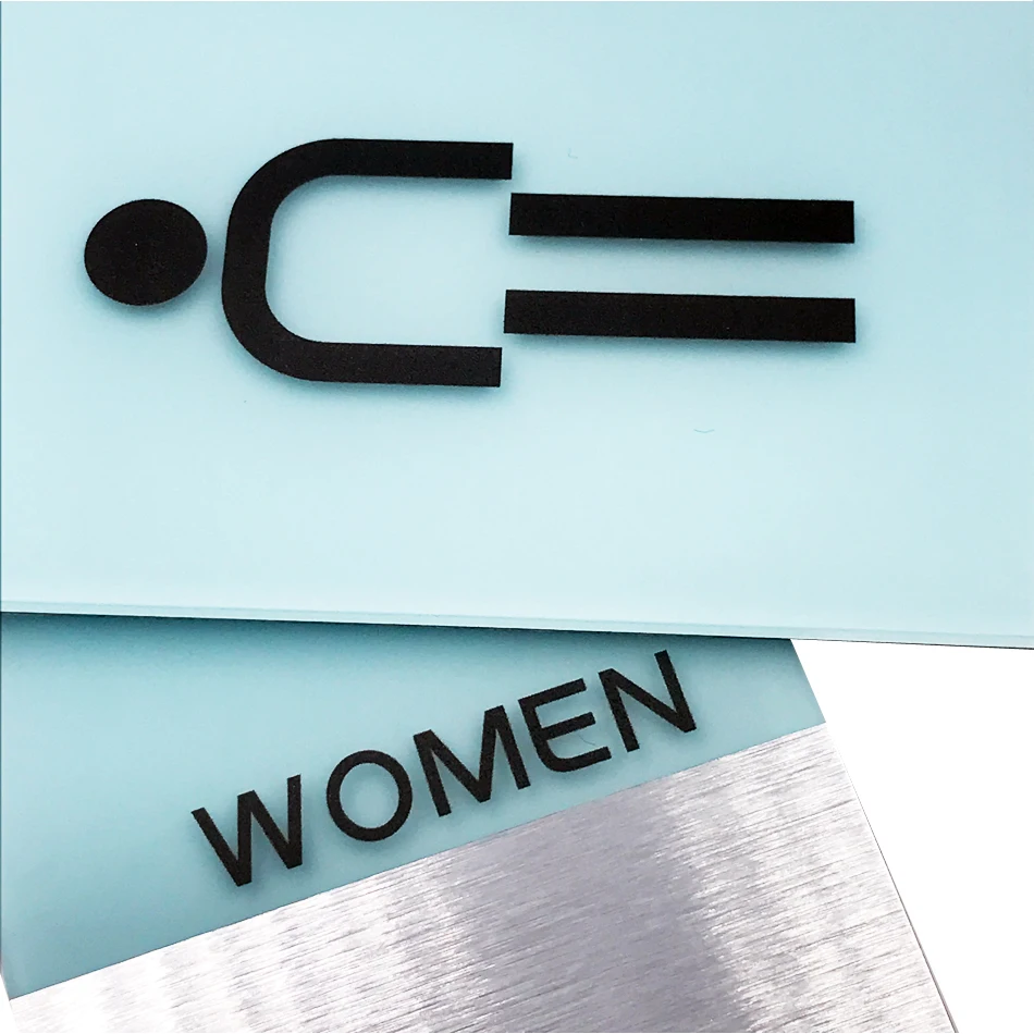 Знак унитаза для мужчин и женщин знаки туалета матовая акриловая алюминиевая