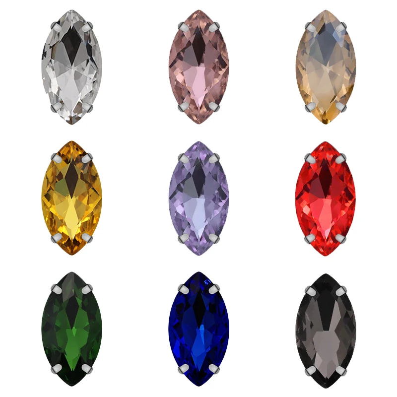 50 шт./лот стеклянные стразы конский глаз в форме листа/каплевидной формы