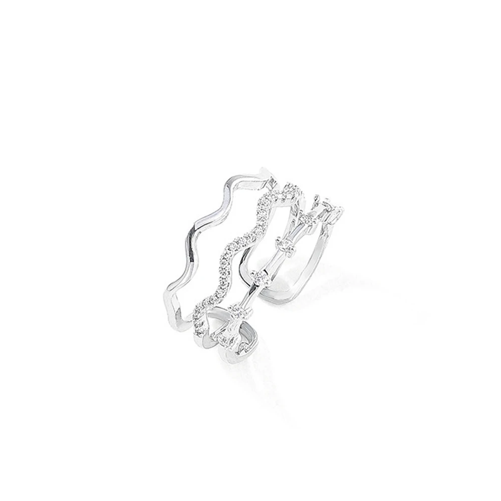 

Contracted And Fashionable Lovely Creative Design Wave Frain Women Beautiful Ring Gift