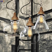 wooden color loft style vintage industrial pendant lighting retro lamp edison light bulb lamparas lustres e pendentes