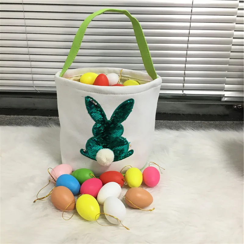 Пасхальные корзины с блестками и хвостом кролика 20 шт./лот монограмма пасхальные