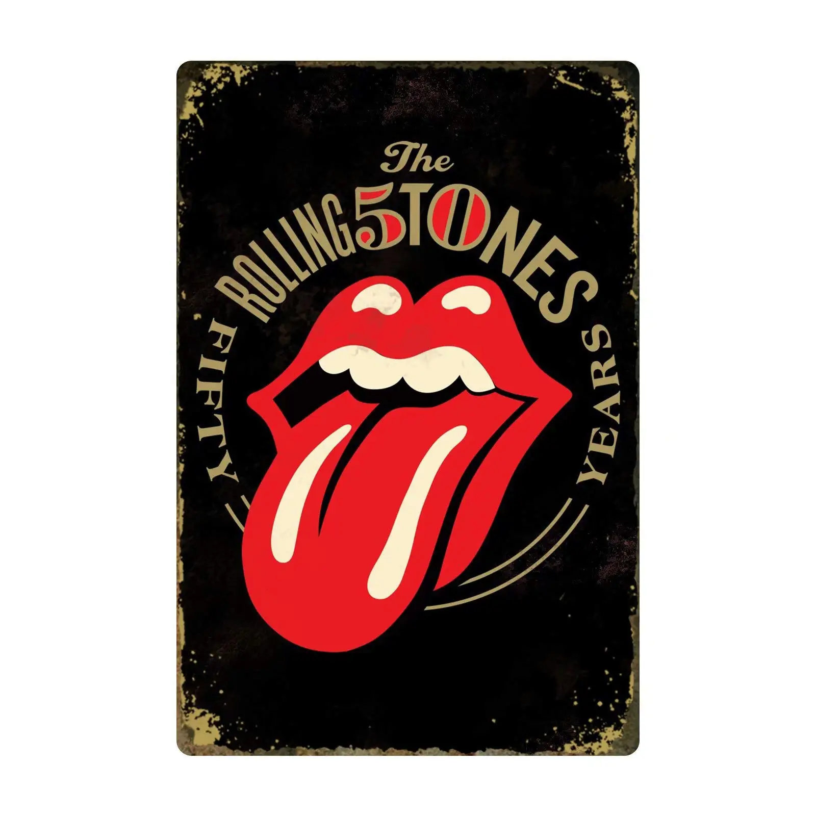 

Vintage Metal Wall Sign Poster The Rolling Stones Tin Sign Home Bedroom Bistro Club House Wall Decoration Plaque Metal Plate