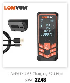 LOMVUM перезаряжаемый портативный лазерный дальномер 77U 120 м цифровой лазерный дальномер электрические ленты измерительные инструменты