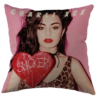 charli xcx cushion pillow tentoffice home cotton linen zippered pillowcase family home accessories customizable one side