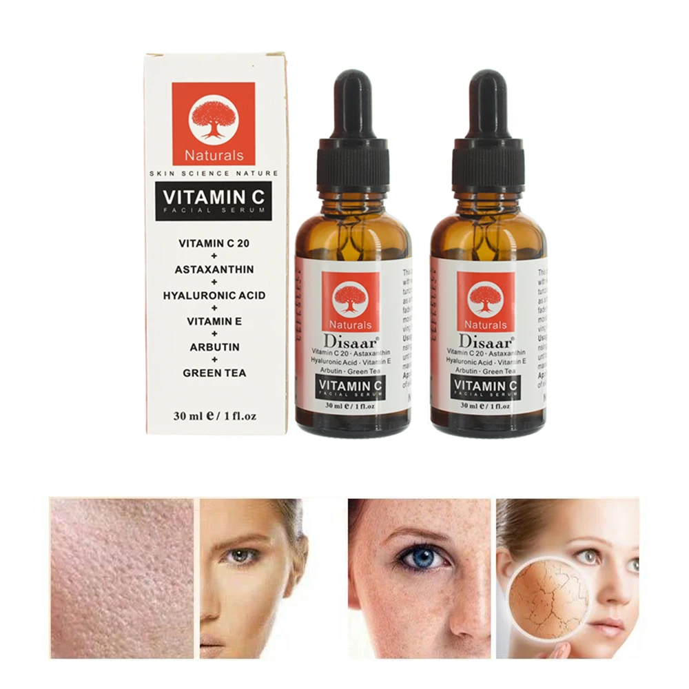 30ml Vitamin C Serum Women Face Skin Care Firming Hyaluronic Acid Anti-Aging Wrinkle Whitening Repair Freckle Spots | Красота и