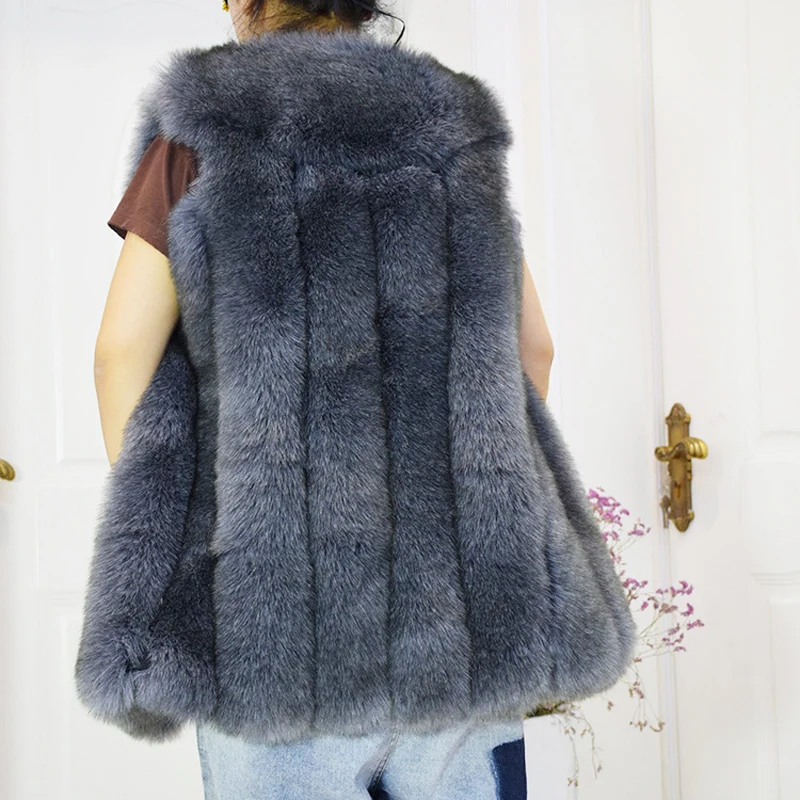 Женский облегающий жилет из искусственного лисьего меха размеры S/3XL D530 | Женская