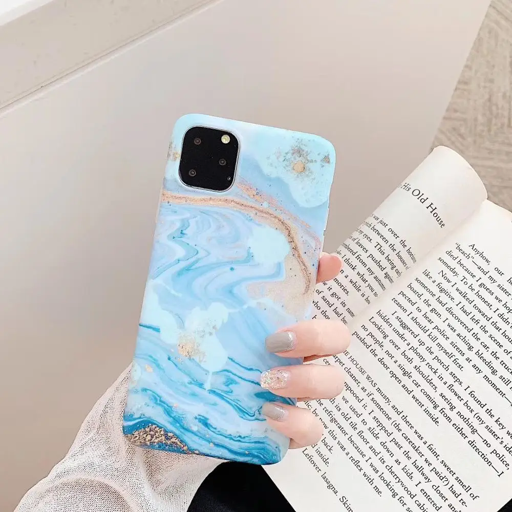 

Marbled shockproof soft shell for iPhone 11 Pro Max case anti collision mobile phone case for iPhone 7 8 Plus X XR XS Max case