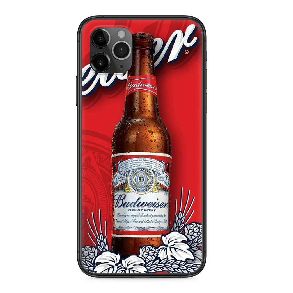

Budweiser beer Phone case For iphone 4 4s 5 5S SE 5C 6 6S 7 8 plus X XS XR 11 PRO MAX 2020 black cell cover pretty back painting