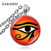 karairis charm the eye of horus necklace egyptian gods power eye glass long chain necklace women men jewelry pendants handmade