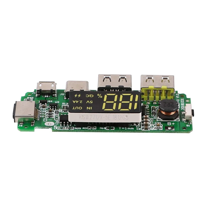 Светодиодный экран USB Micro type C power display мобильный Банк питания 18650 перегрузка