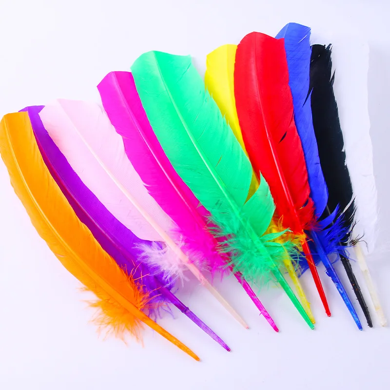 

25-30CM 10Pcs/Lot Turkey Feathers Swan Goose Feather Plumes Pen Bow And Arrow Crafts Hat Decoration DIY Handmade Materials