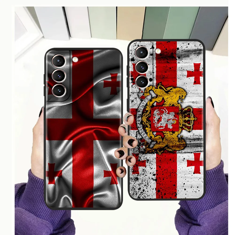 

Georgia Flag Phone Case for Samsung Galaxy S20 FE S20 S21 Ultra S10 S9 S8 Note 20 Ultra 10 Plus Silicone Cover Shell Coque TPU