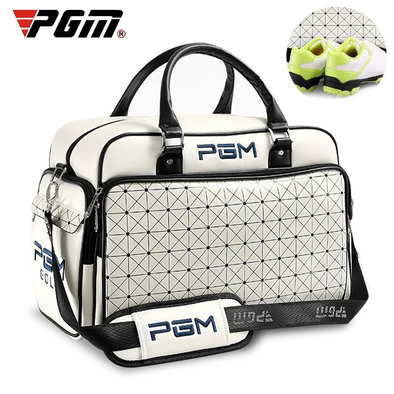 PGM Golf Bags Large Capacity Leather Waterproof Double Layer Sports Gym Handbags Golf Shoes Clothing Bags