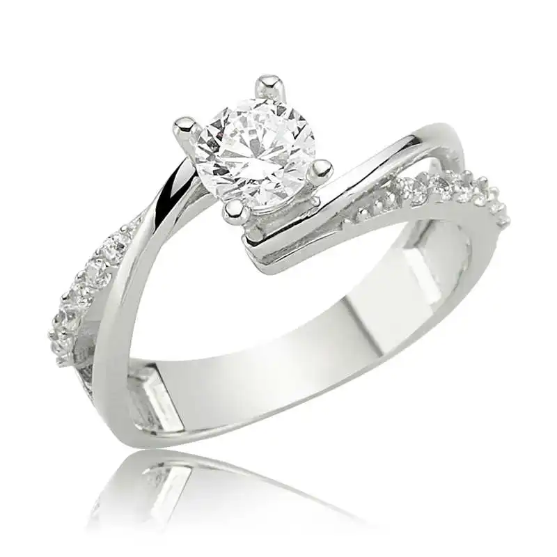 

Серебряное женское кольцо Silverlina с одним камнем