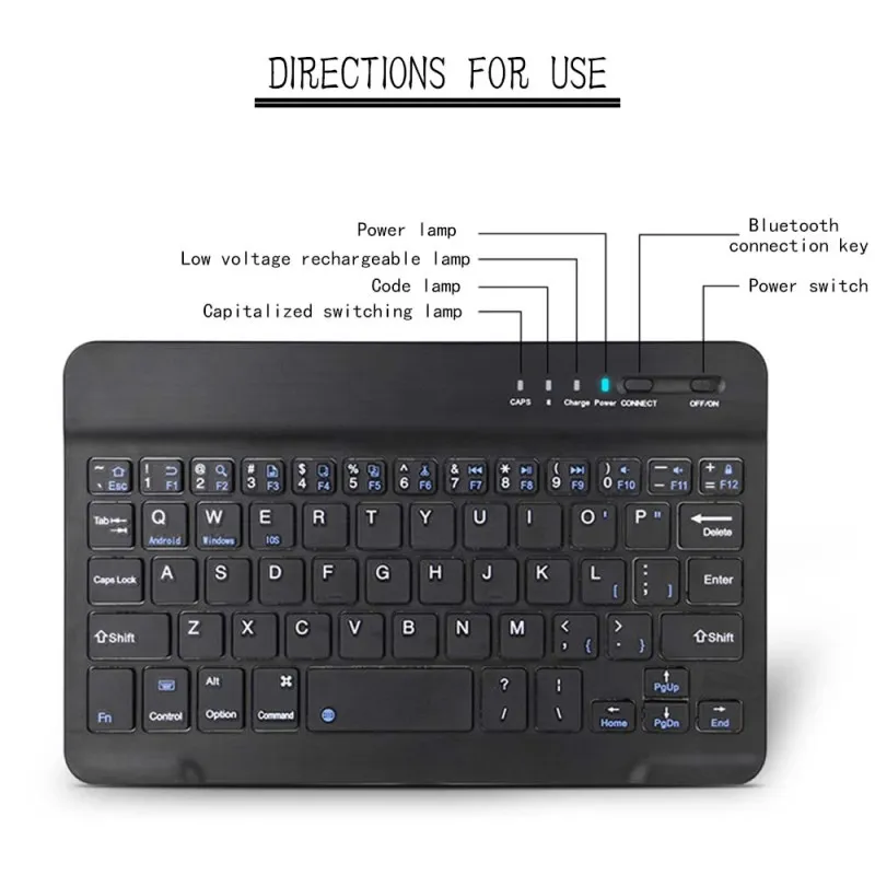 Кожаный чехол-подставка для планшета с клавиатурой и Bluetooth Amazon Fire HD 8 (6 7 поколения
