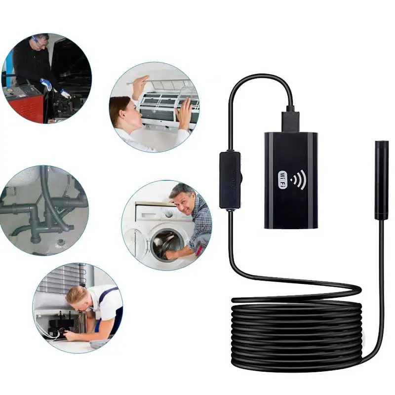 Камера Эндоскоп HD720P с объективом 8 мм и Wi Fi Водонепроницаемый Бороскоп мягким или