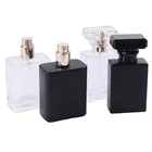 Многоразовый флакон для духов 30 мл50 мл, квадратный Толстый Стеклянный Флакон для духов, акриловая крышка, распылитель с завинчивающейся крышкой, контейнер для Парфюмерные бутылочки пустые