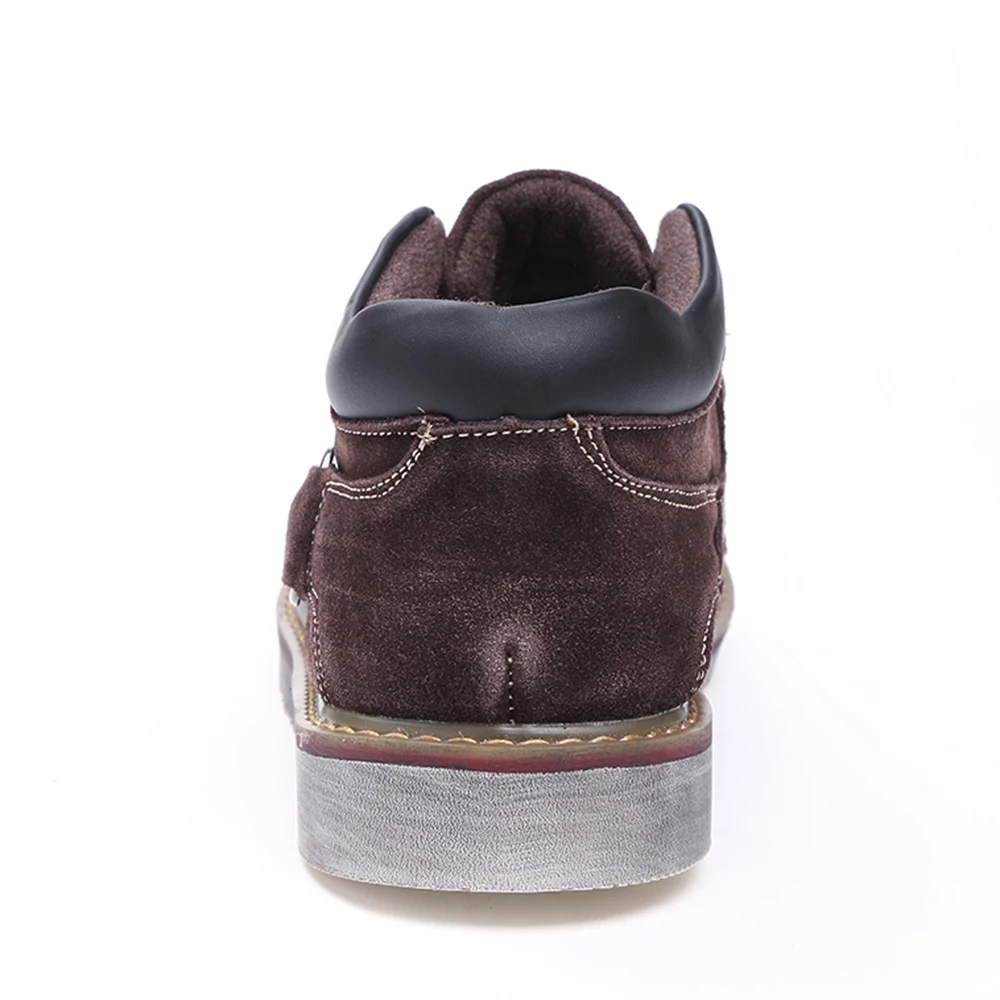 

Winter Boots Men Velvet Warm Work Shoes Genuine Leather Hiking Snow Men Shoes Outdoor Boots Height Increasing heels