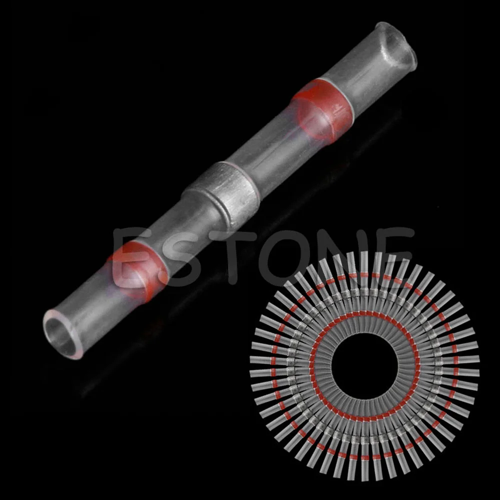 50 шт./компл. 22 18AWG паяльная втулка термоусадочный соединитель стыковой проволоки