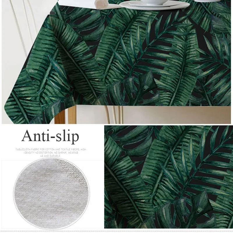 

Palm Leaf Rectangular Tablecloth Print Waterproof Tablecloth Linen Polyester Kitchen Dining Table Cover Nordic Decor Tablecloth