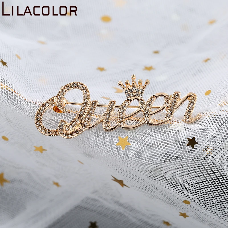 Lilacolor Роскошные Булавки в форме королевы короны для женщин блестящие Кристаллы