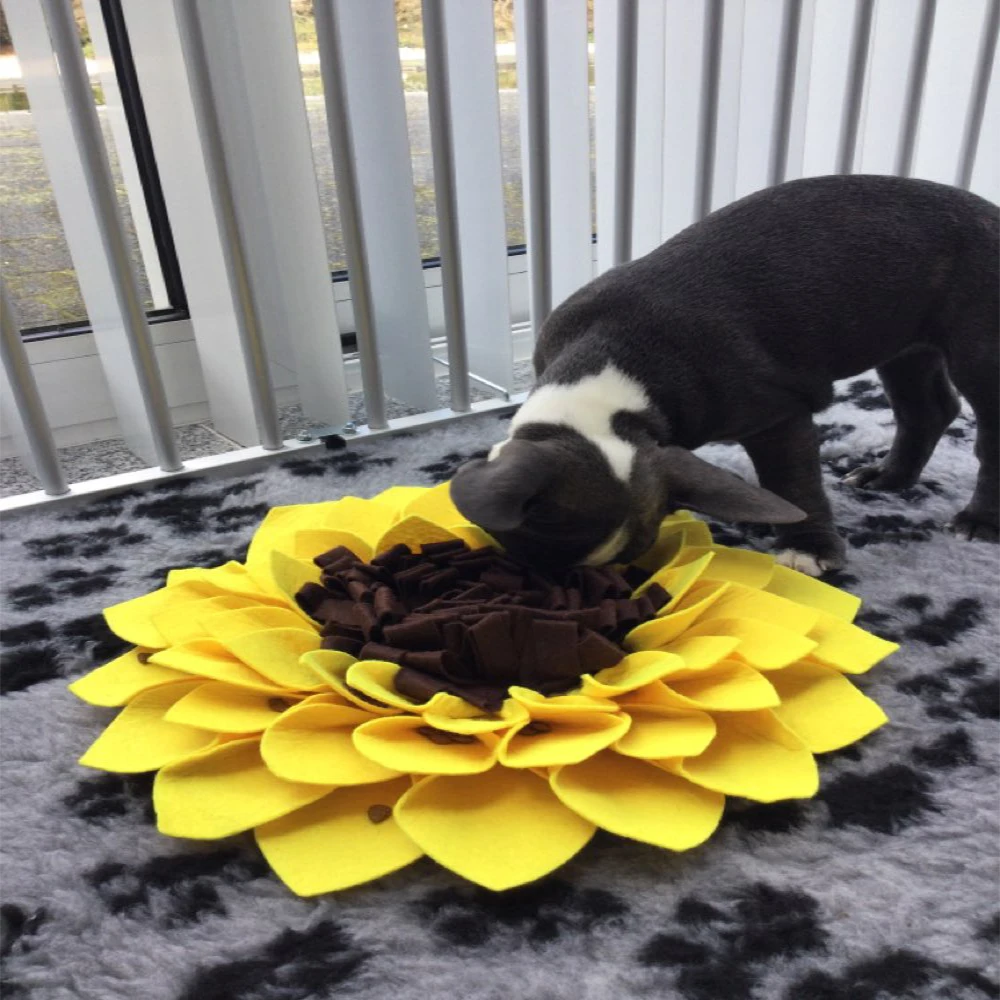 

Sunflower Sniffing Mat Pet Eat Slowly Dog Mat Interactive Training Foraging Skills Feeding Pad For Puppy Medium Dog