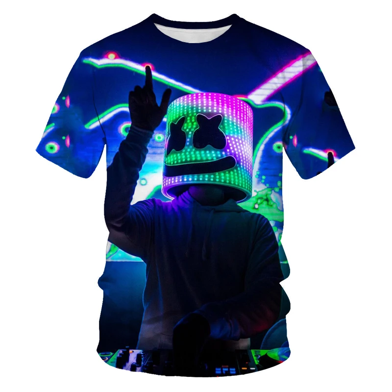 

2021 NEW Summer fashion O-collar men's T-shirt DJ scene disco 3D printed casual T-shirt men's Asian size S-6XL t-shirts for men
