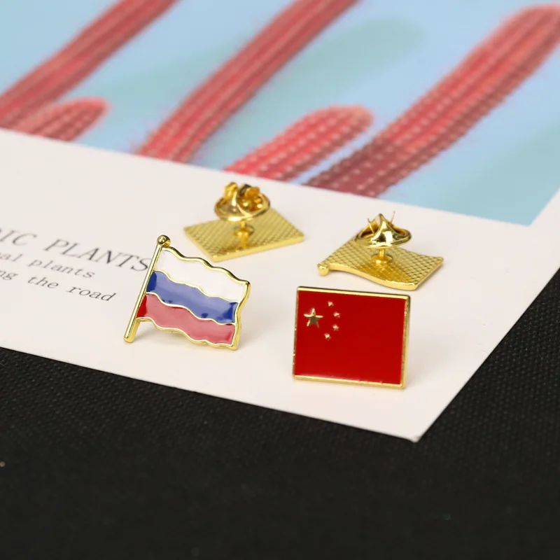 Металлическая Булавка для лацканов с национальным флагом США Австралии Китая