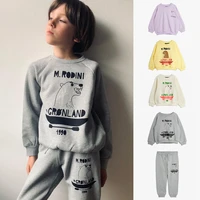 kids 2021 autumn sprots sweatshirt and pants suit for toddler girls boys walrus cotton long sleeve hoodie set children clothes