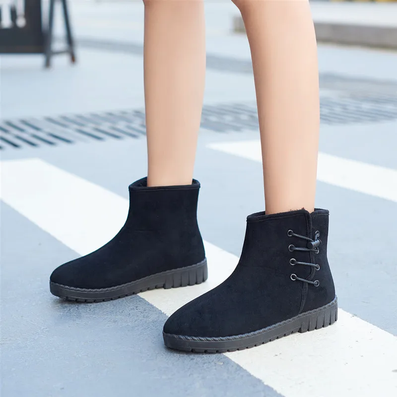 Новые зимние женские ботинки обувь на нескользящей подошве теплые ботильоны Botas
