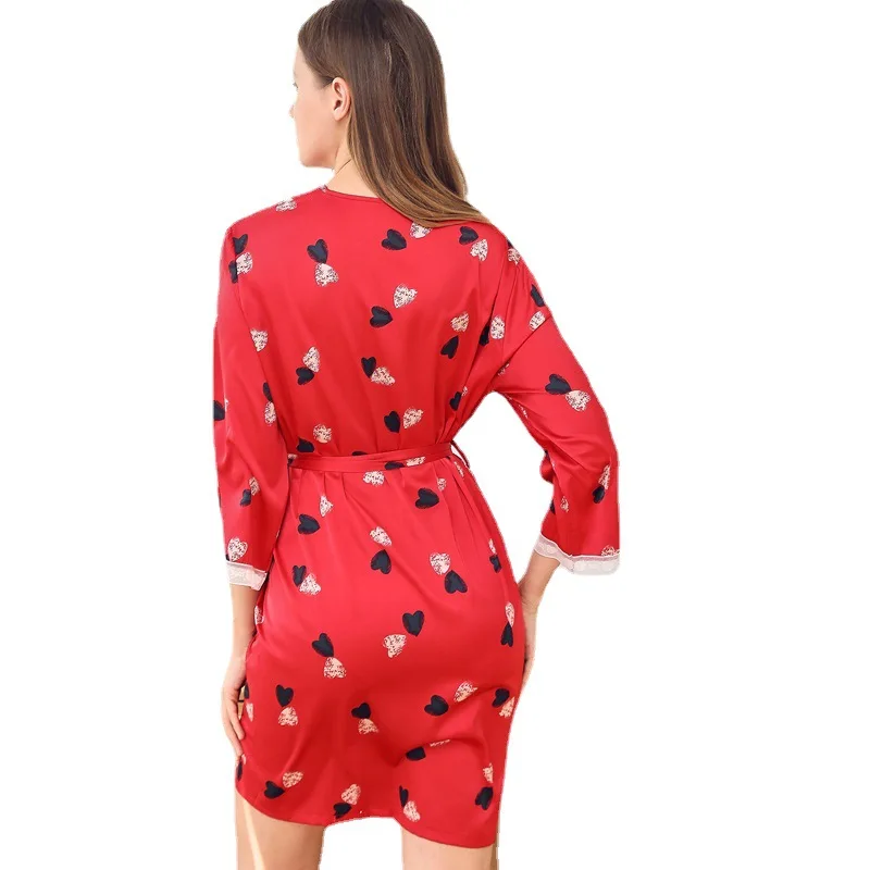 

Bride Bridemaid Wedding Robe Women Kimono Bathrobe Gown Silk Satin Sleepwear Satin Nightdress Nightgown Lace Intimate Lingerie